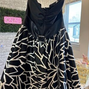 Gunne Sax Black and White Prom Dress